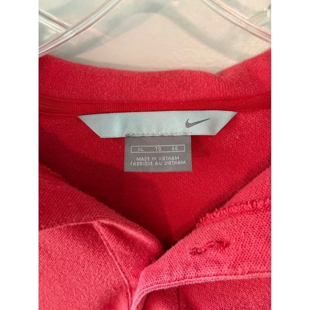 Nike Golf Polo Shirt Mens XL Red Short Sleeve Swoosh Logo Pique Sportswear l0390
